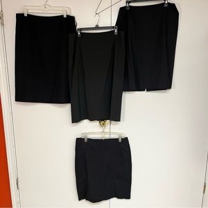Lot of Four (4) Black Skirts, for Work or Whatever, size 14